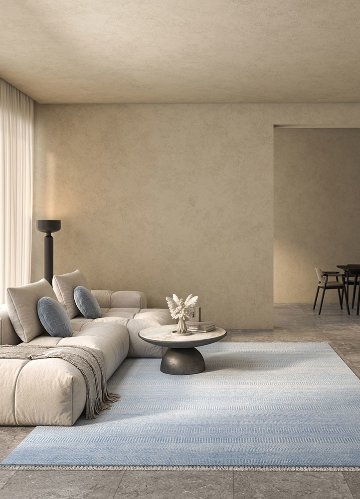 kairos blue wool and viscose hand knottedRug - Rander