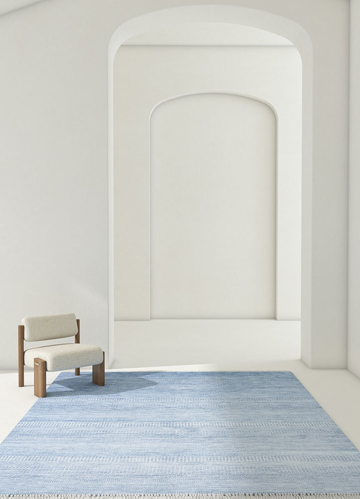 kairos blue wool and viscose hand knottedRug - Rander