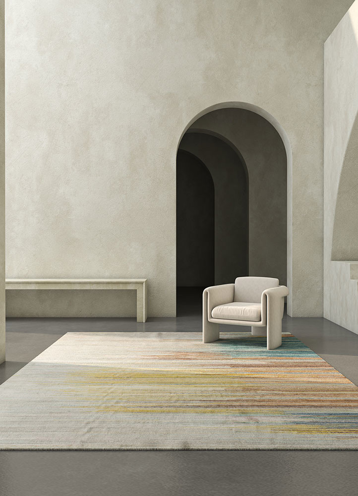 hidden by kavi ivory wool and bamboo silk hand knottedRug - Rander