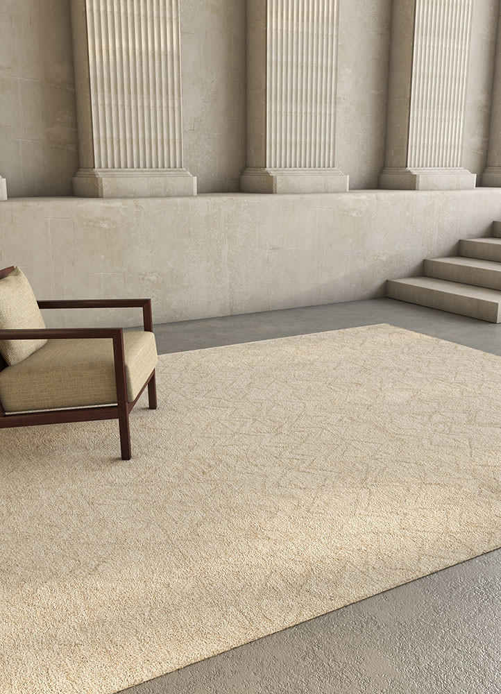 imara beige and brown wool hand tuftedRug - Rander