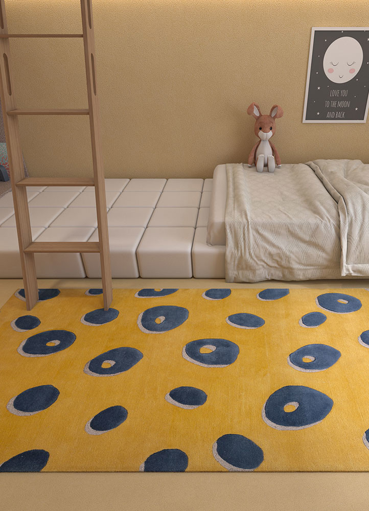 confetti gold wool and viscose hand tuftedRug - Rander