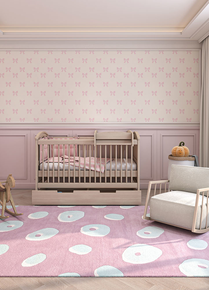 confetti pink and purple wool and viscose hand tuftedRug - Rander