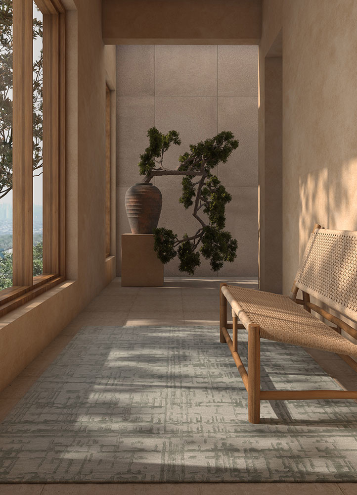 genesis blue wool and viscose hand tuftedRug - Rander