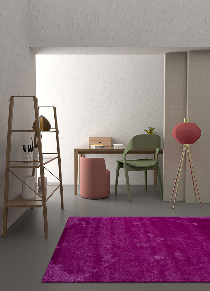 white noise pink and purple wool and viscose hand tuftedRug - Rander white noise pink and purple wool and viscose hand tuftedRug - Rander