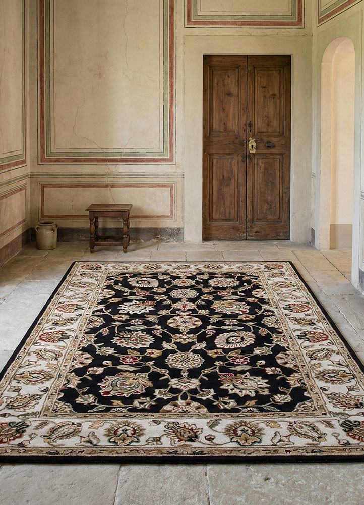 kasbah grey and black wool and viscose hand tuftedRug - Rander kasbah grey and black wool and viscose hand tuftedRug - Rander