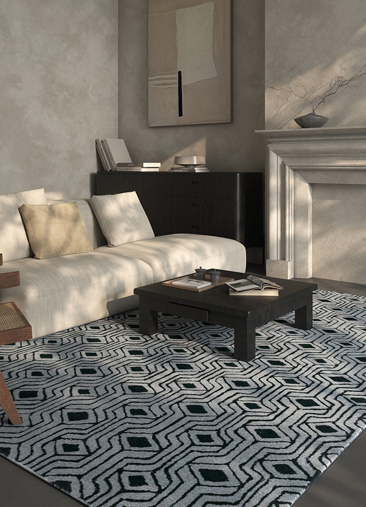 imara grey and black wool hand tuftedRug - Rander