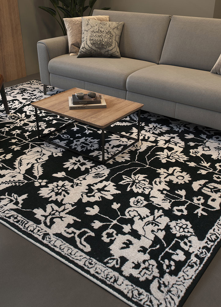 imara grey and black wool and viscose hand tuftedRug - Rander