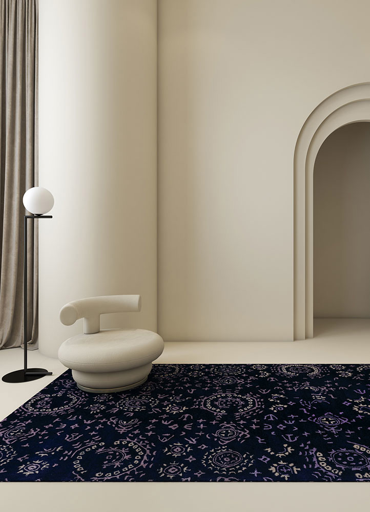 imara blue wool and viscose hand tuftedRug - Rander