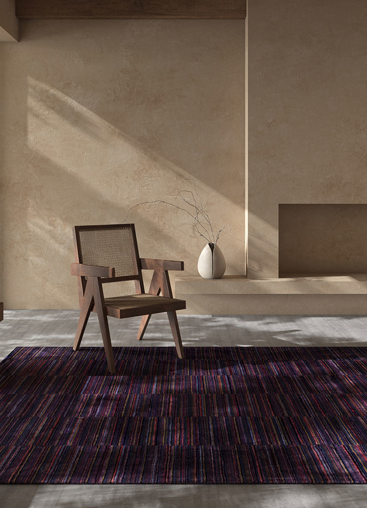 acar pink and purple wool and viscose hand tuftedRug - Rander