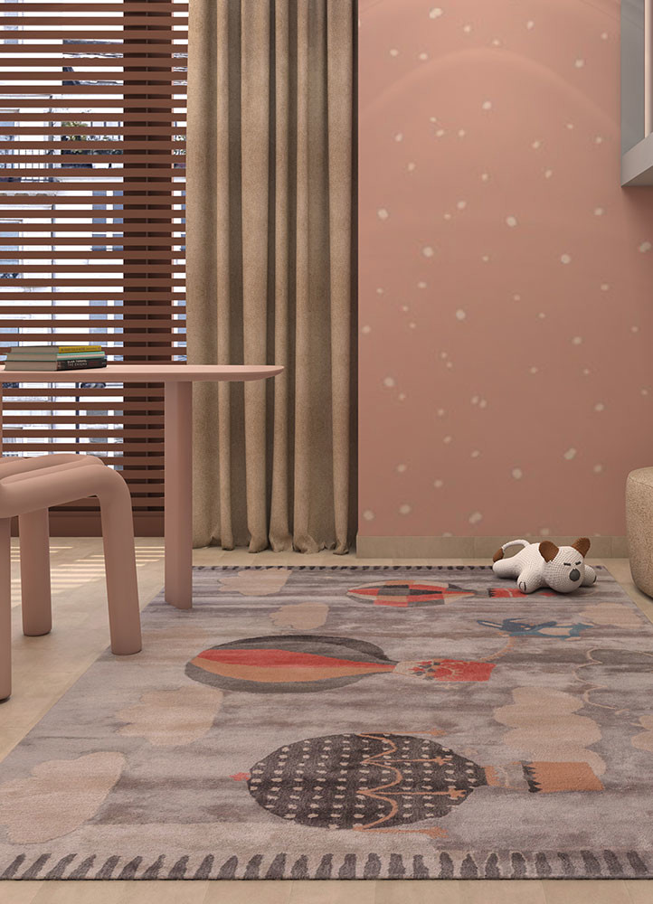 confetti grey and black wool and viscose hand tuftedRug - Rander