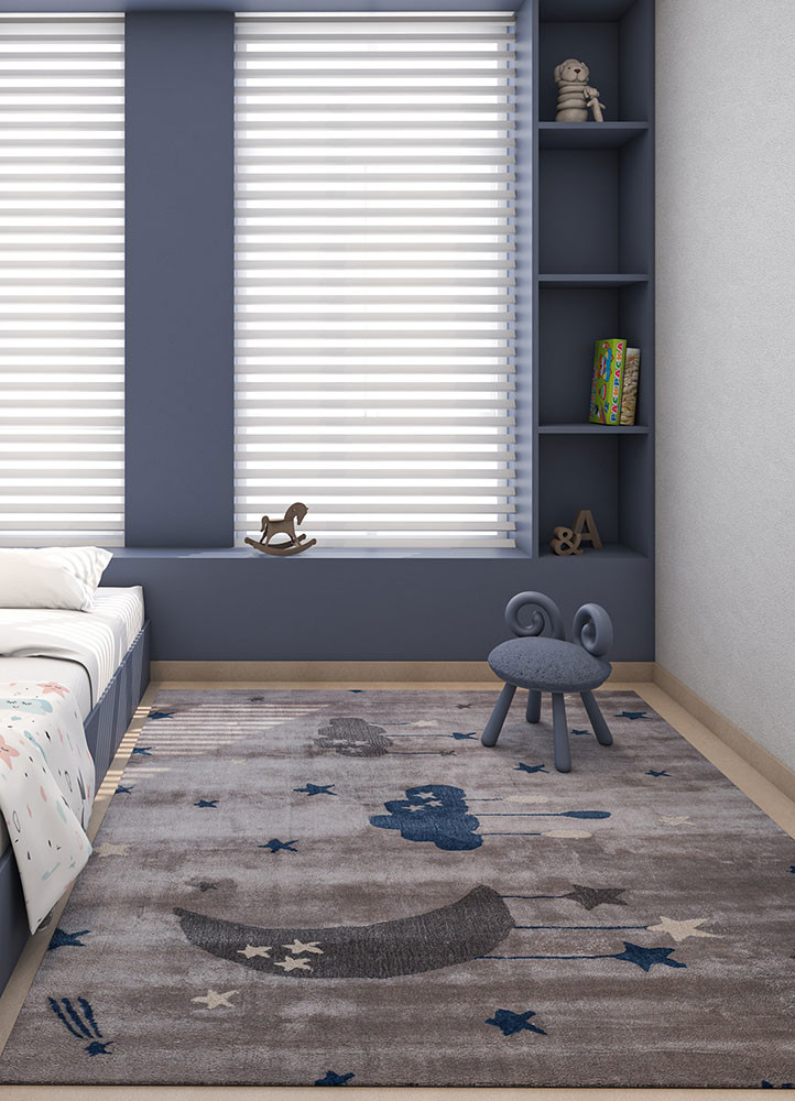 confetti grey and black wool and viscose hand tuftedRug - Rander confetti grey and black wool and viscose hand tuftedRug - Rander