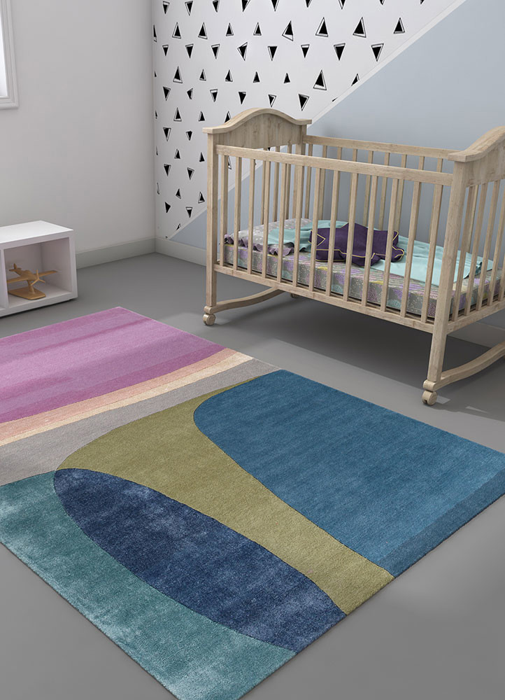 confetti pink and purple wool and viscose hand tuftedRug - Rander confetti pink and purple wool and viscose hand tuftedRug - Rander