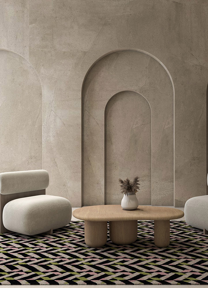 adrift grey and black wool hand tuftedRug - Rander