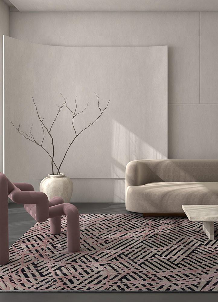 adrift grey and black wool and viscose hand tuftedRug - Rander