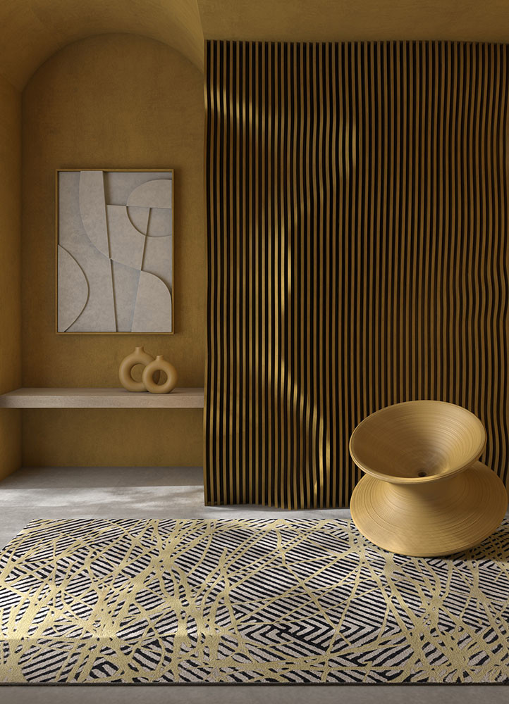 adrift grey and black wool and viscose hand tuftedRug - Rander