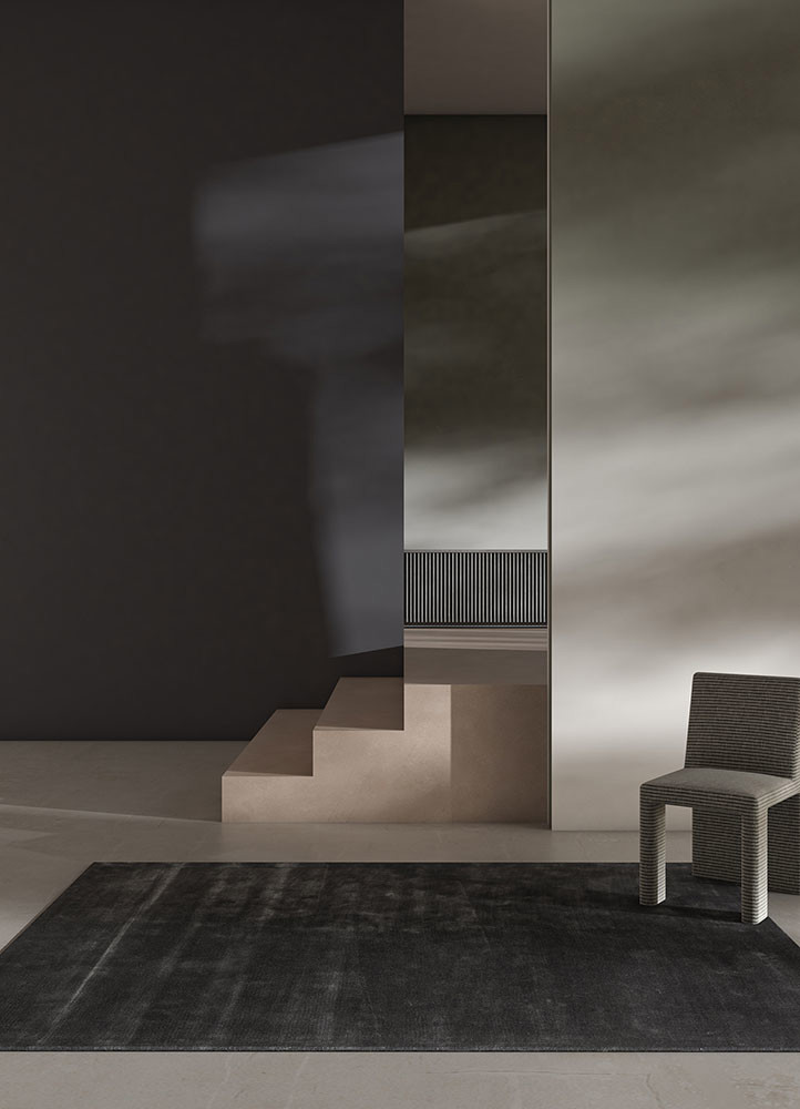 cera blue viscose hand tuftedRug - Rander