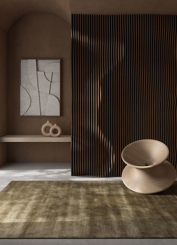 cera green viscose hand tuftedRug - Rander