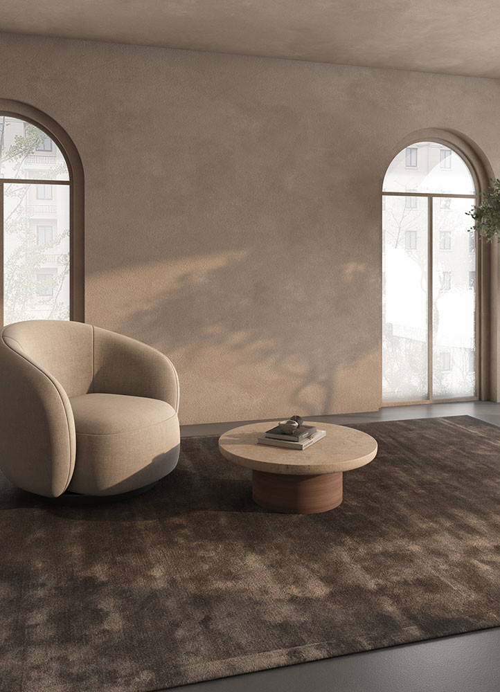 cera grey and black viscose hand tuftedRug - Rander