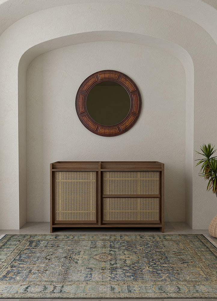 someplace in time blue afghan wool hand knottedRug - Rander someplace in time blue afghan wool hand knottedRug - Rander