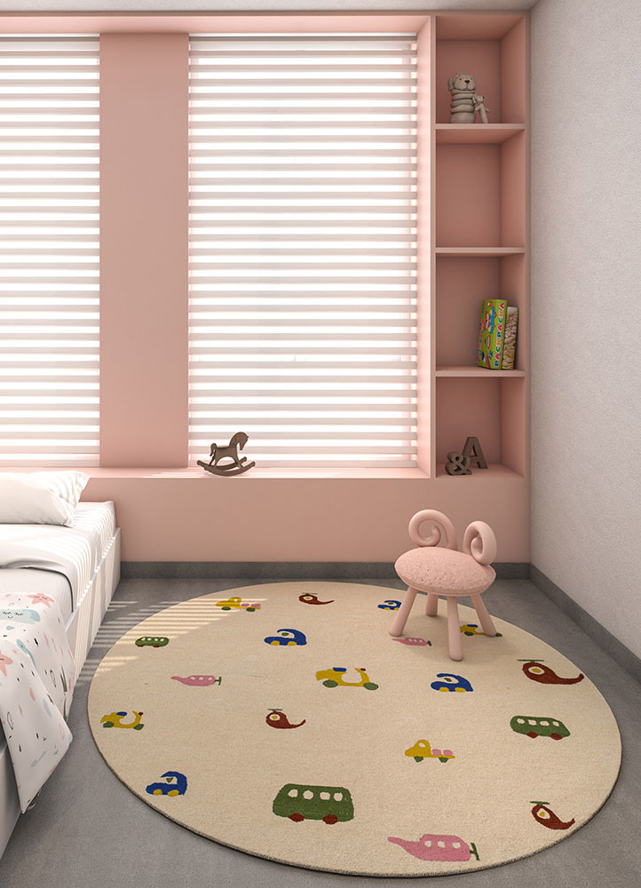 confetti ivory wool and viscose hand tuftedRug - Rander