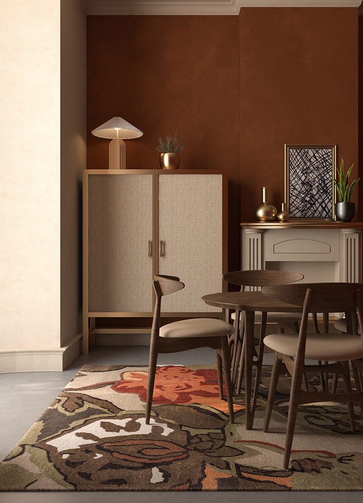 hacienda beige and brown wool and viscose hand tuftedRug - Rander