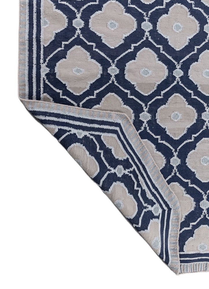 bedouin blue wool flat weaves Rug - Backing Shot bedouin blue wool flat weaves Rug - Backing Shot