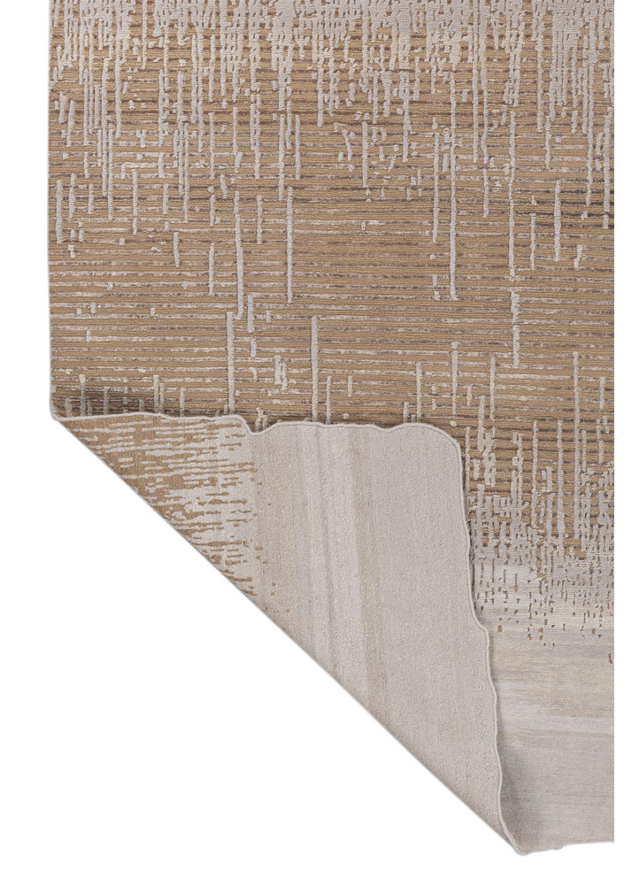 edge and essence ivory wool and bamboo silk hand knotted Rug - Backing Shot edge and essence ivory wool and bamboo silk hand knotted Rug - Backing Shot