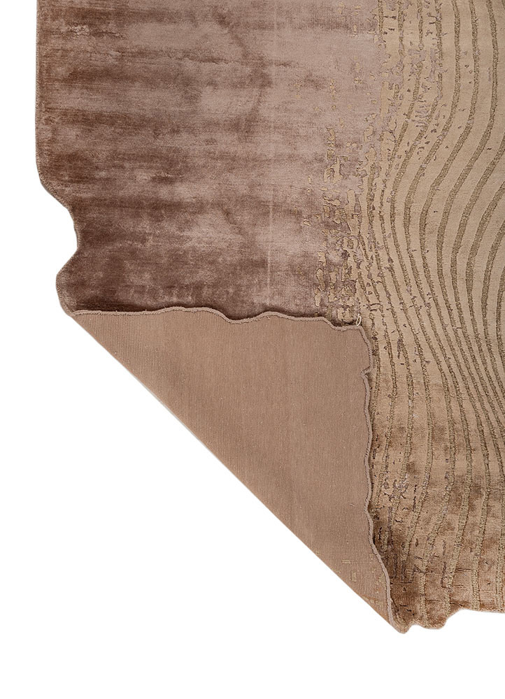 edge and essence beige and brown wool and bamboo silk hand knotted Rug - Backing Shot edge and essence beige and brown wool and bamboo silk hand knotted Rug - Backing Shot