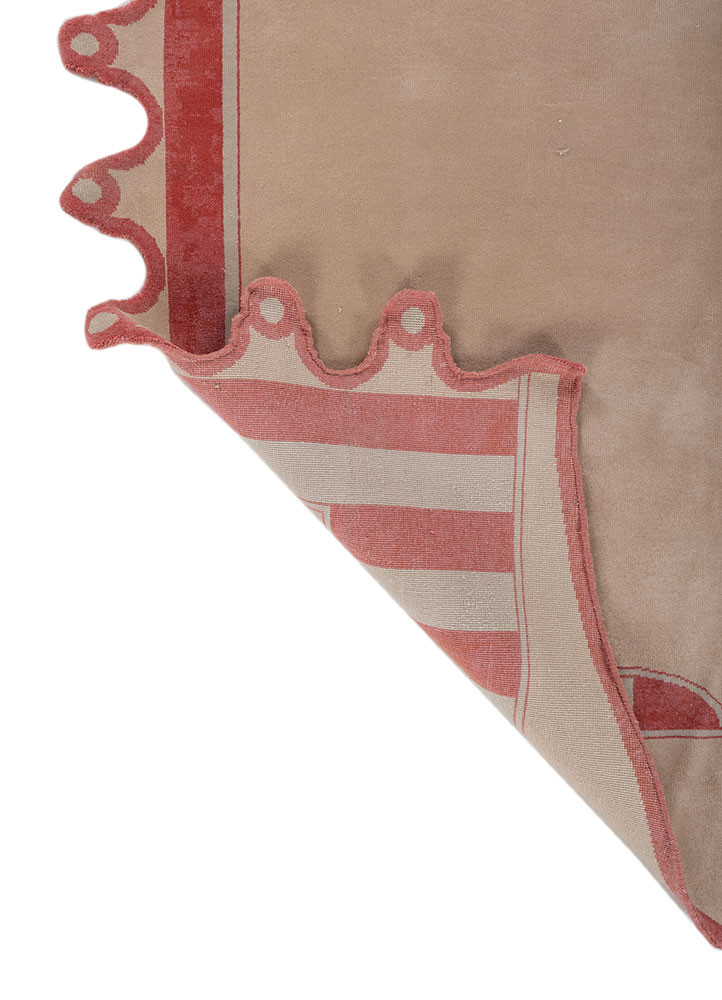 jardins du monde pink and purple wool hand knotted Rug - Backing Shot jardins du monde pink and purple wool hand knotted Rug - Backing Shot