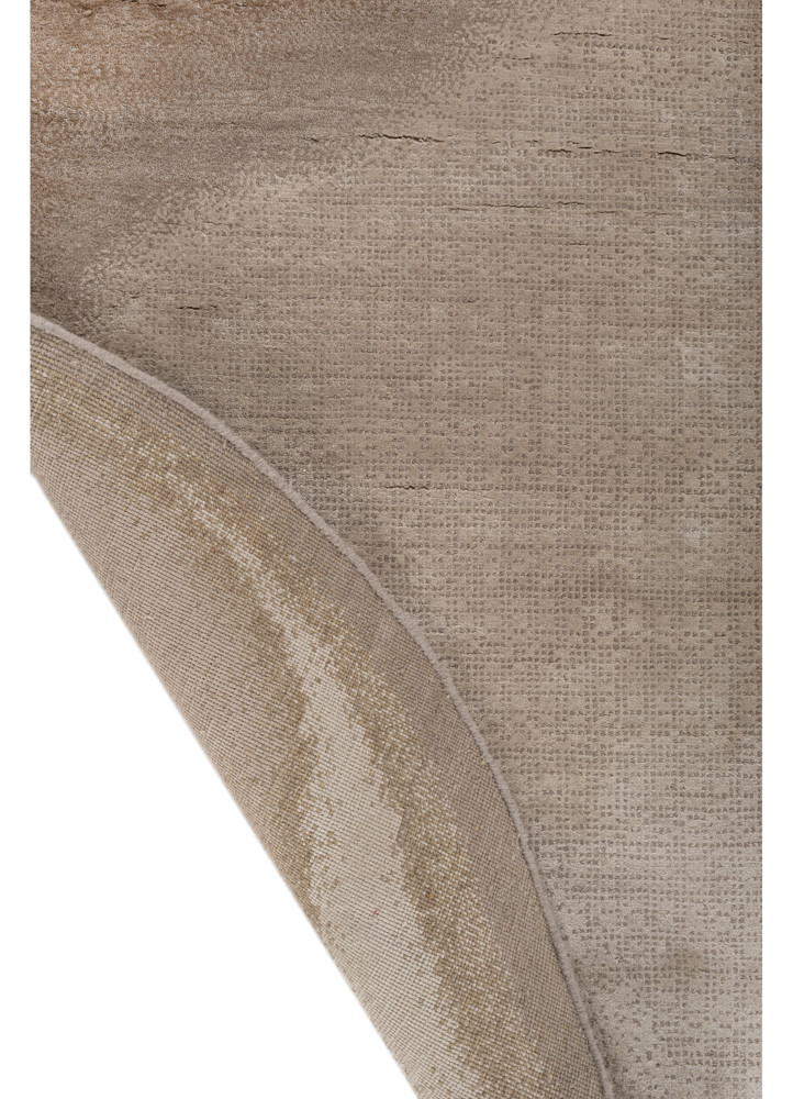 aprezo beige and brown wool and bamboo silk hand knotted Rug - Backing Shot aprezo beige and brown wool and bamboo silk hand knotted Rug - Backing Shot