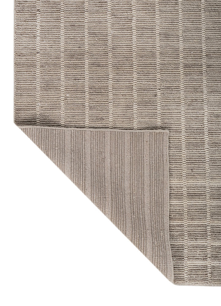 saga blue wool hand loom Rug - Backing Shot