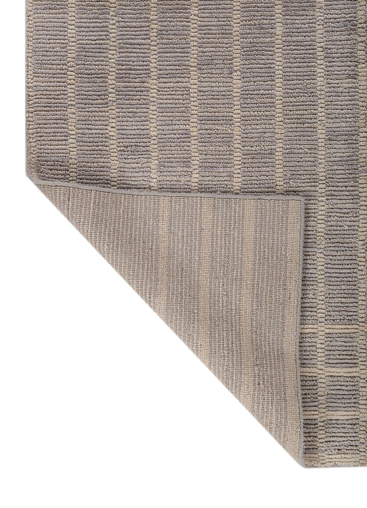 saga grey and black wool hand loom Rug - Backing Shot saga grey and black wool hand loom Rug - Backing Shot