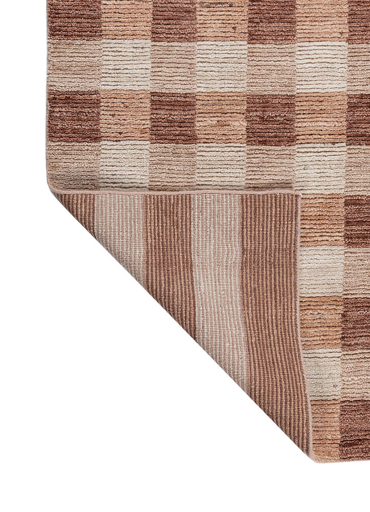 contour red and orange wool hand loom Rug - Backing Shot contour red and orange wool hand loom Rug - Backing Shot