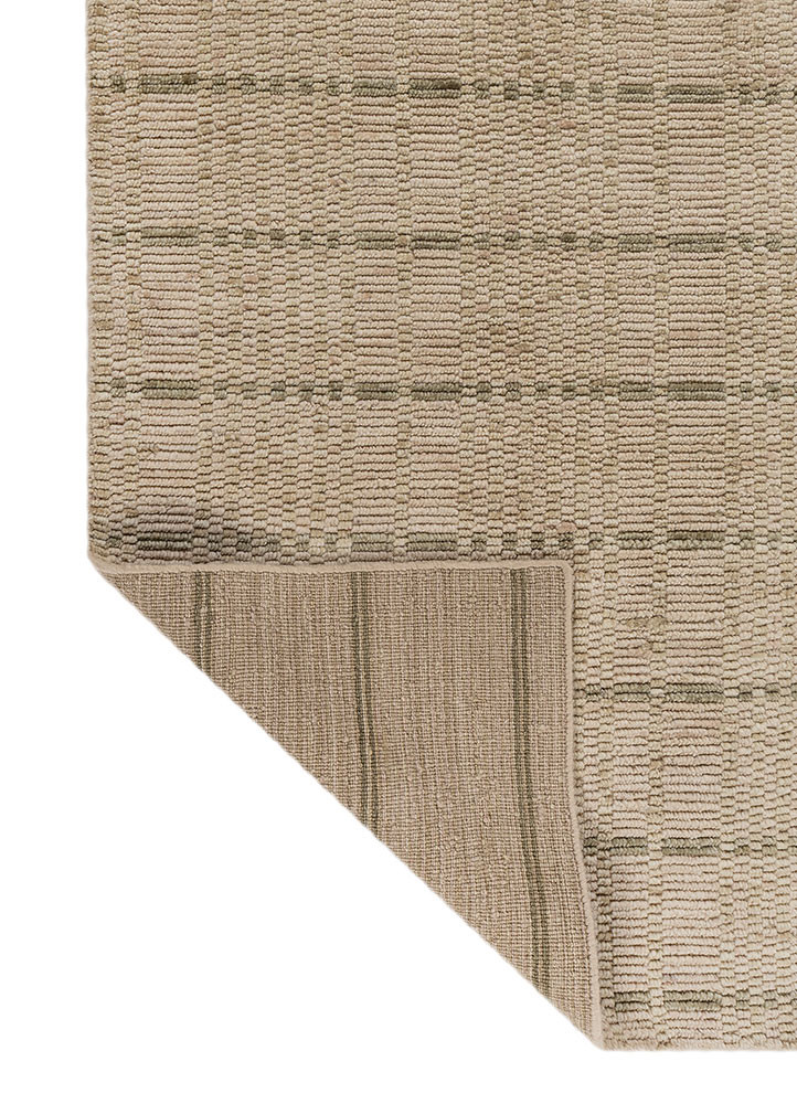 contour gold wool hand loom Rug - Backing Shot