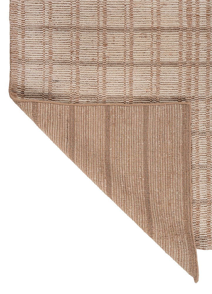 contour red and orange wool hand loom Rug - Backing Shot