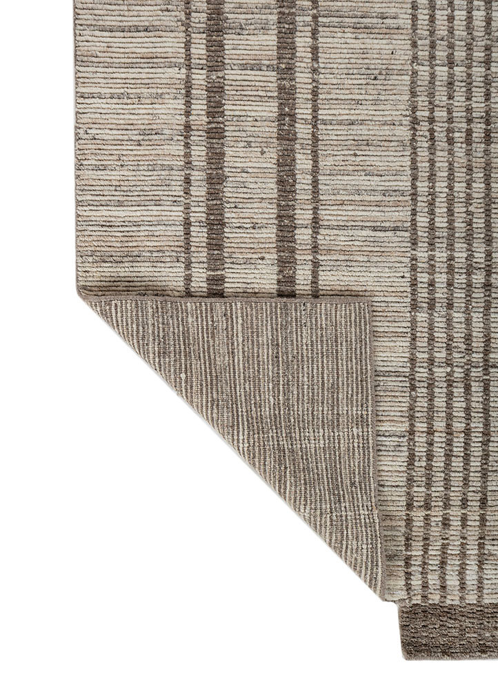 saga beige and brown wool hand loom Rug - Backing Shot saga beige and brown wool hand loom Rug - Backing Shot