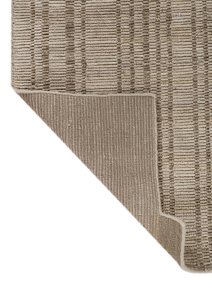 contour gold wool hand loom Rug - Backing Shot