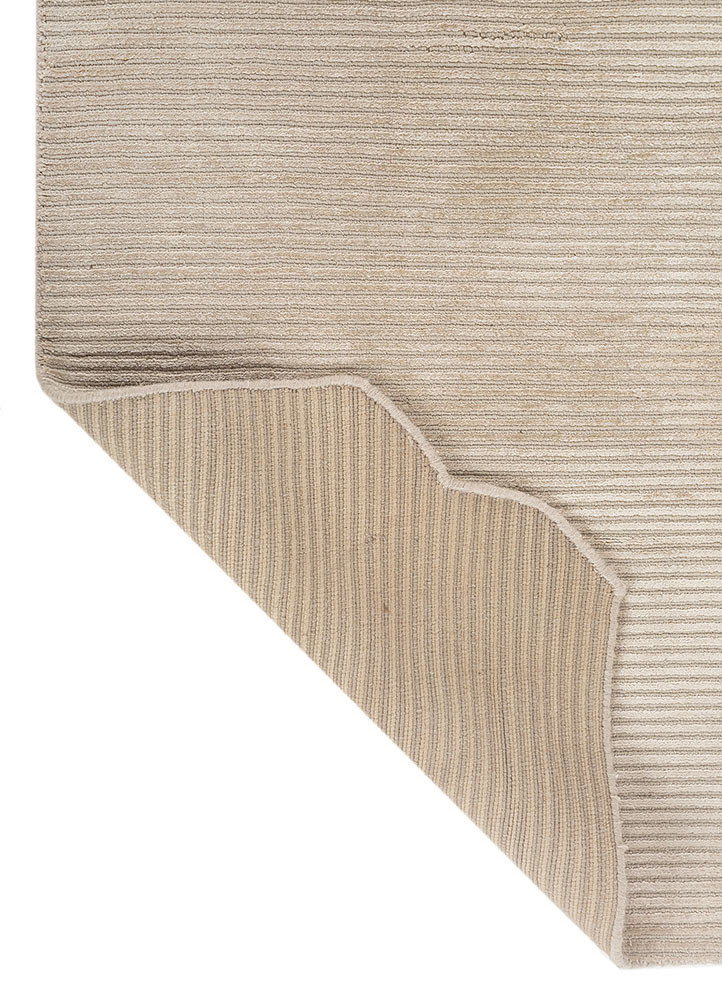 forme ivory wool and viscose hand loom Rug - Backing Shot