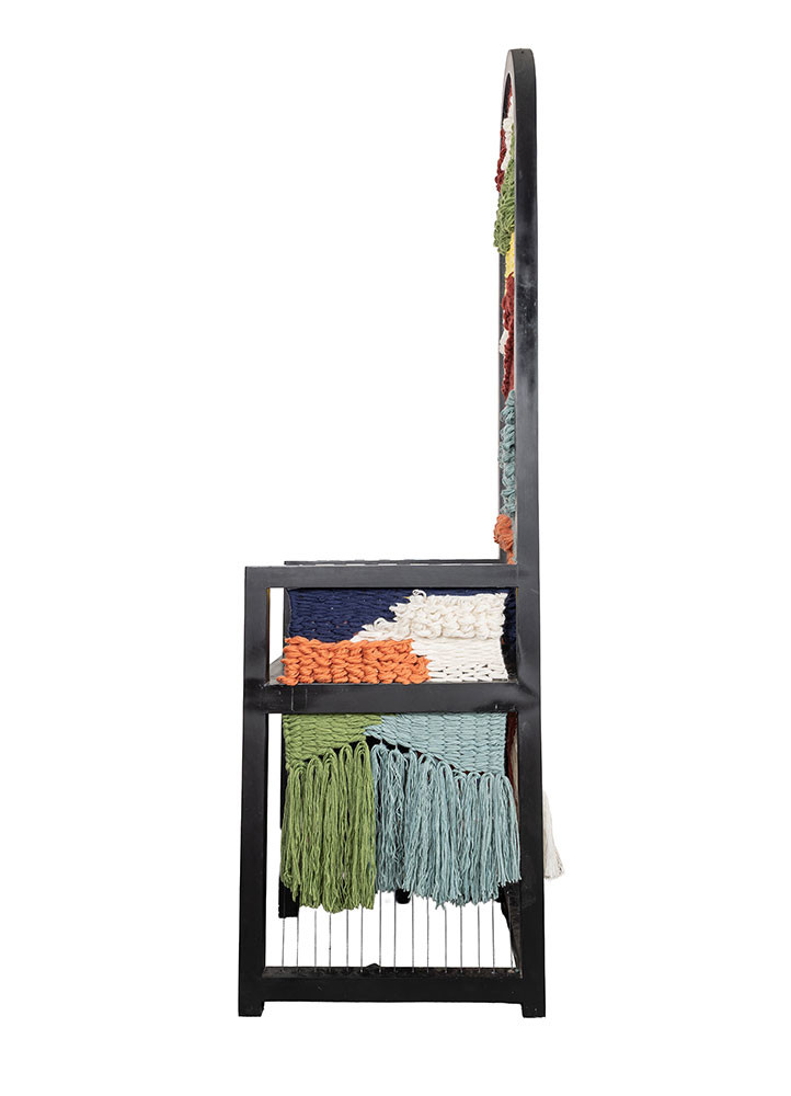 rug art chair red and orange wool and wood art work Furniture - Backing Shot rug art chair red and orange wool and wood art work Furniture - Backing Shot