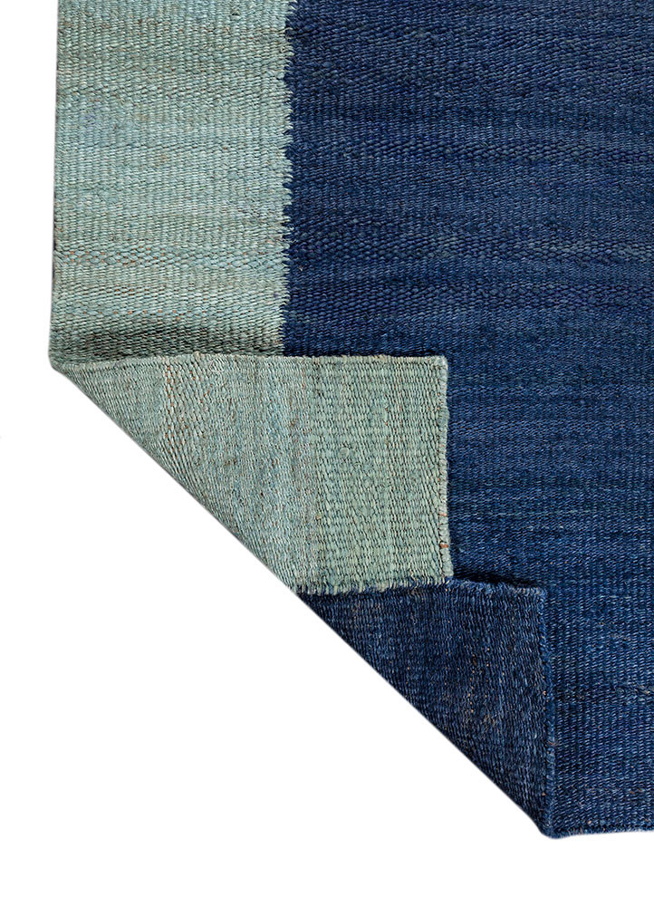 daaira blue jute and hemp flat weaves Rug - Backing Shot daaira blue jute and hemp flat weaves Rug - Backing Shot