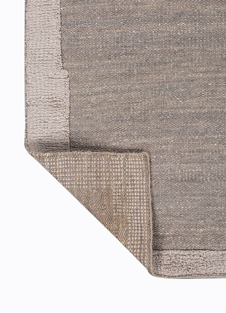 abrash grey and black wool flat weaves Rug - Backing Shot