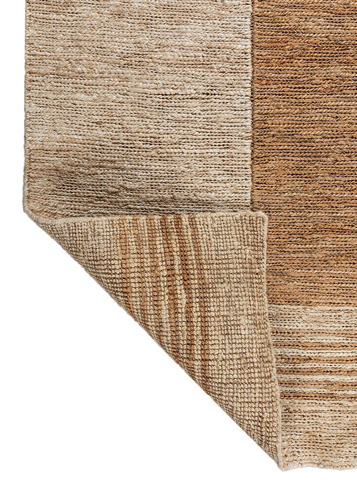daaira beige and brown jute and hemp hand knotted Rug - Backing Shot