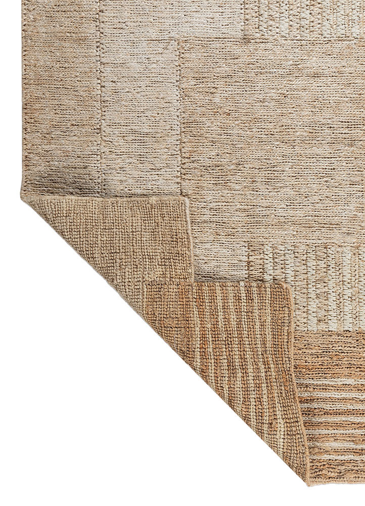daaira ivory jute and hemp hand knotted Rug - Backing Shot