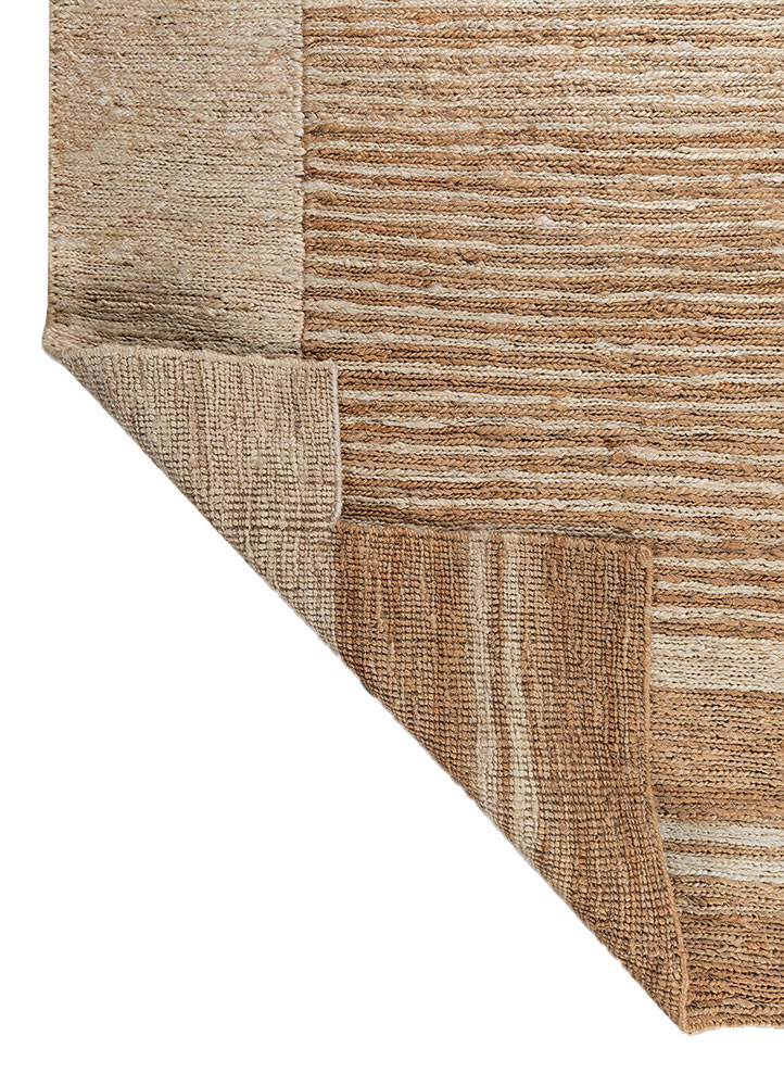 daaira beige and brown jute and hemp hand knotted Rug - Backing Shot