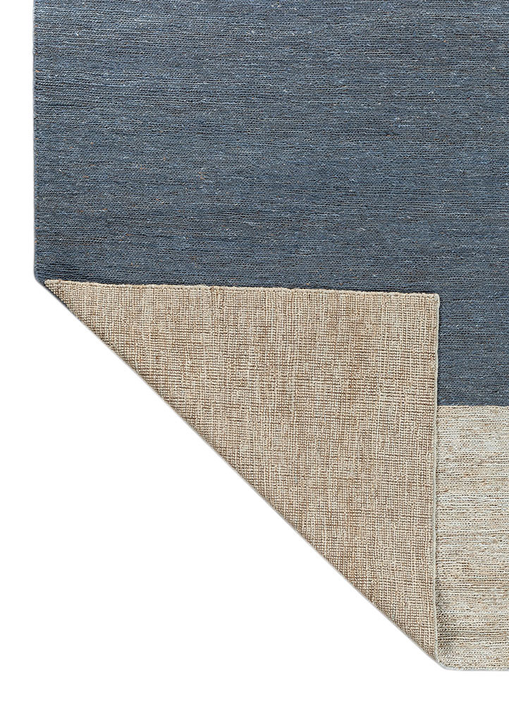 daaira blue jute and hemp flat weaves Rug - Backing Shot daaira blue jute and hemp flat weaves Rug - Backing Shot