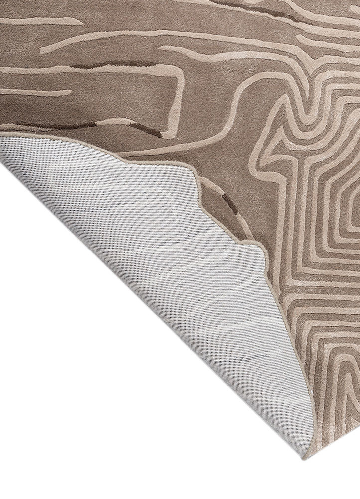 come around grey and black wool and viscose hand tufted Rug - Backing Shot