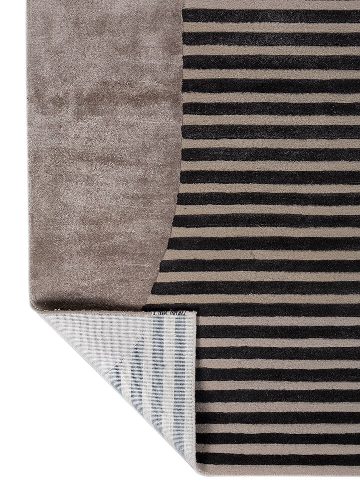 come around grey and black wool and viscose hand tufted Rug - Backing Shot come around grey and black wool and viscose hand tufted Rug - Backing Shot