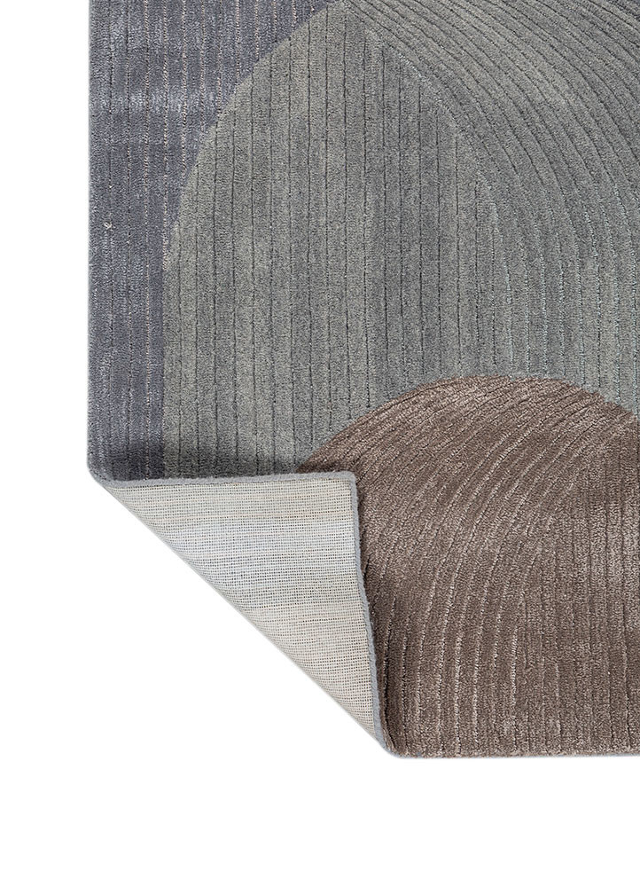 come around blue wool and viscose hand tufted Rug - Backing Shot come around blue wool and viscose hand tufted Rug - Backing Shot