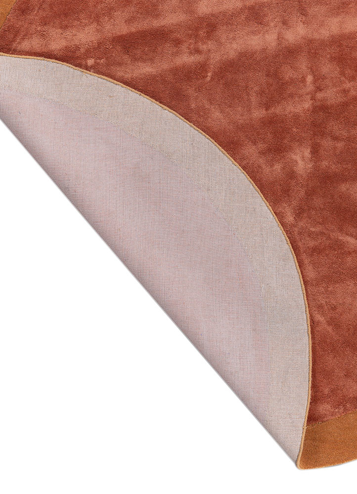 cera red and orange wool and viscose hand tufted Rug - Backing Shot cera red and orange wool and viscose hand tufted Rug - Backing Shot