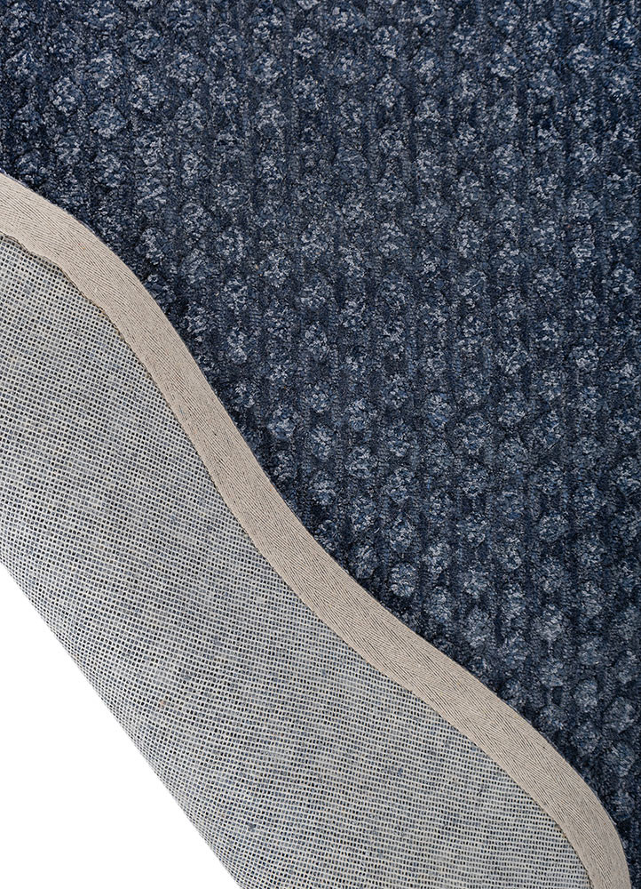 pathways blue wool and bamboo silk hand tufted Rug - Backing Shot pathways blue wool and bamboo silk hand tufted Rug - Backing Shot